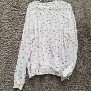 NWOT Wildfox Beach People White Sweater/Top, Size Large - Extra Large